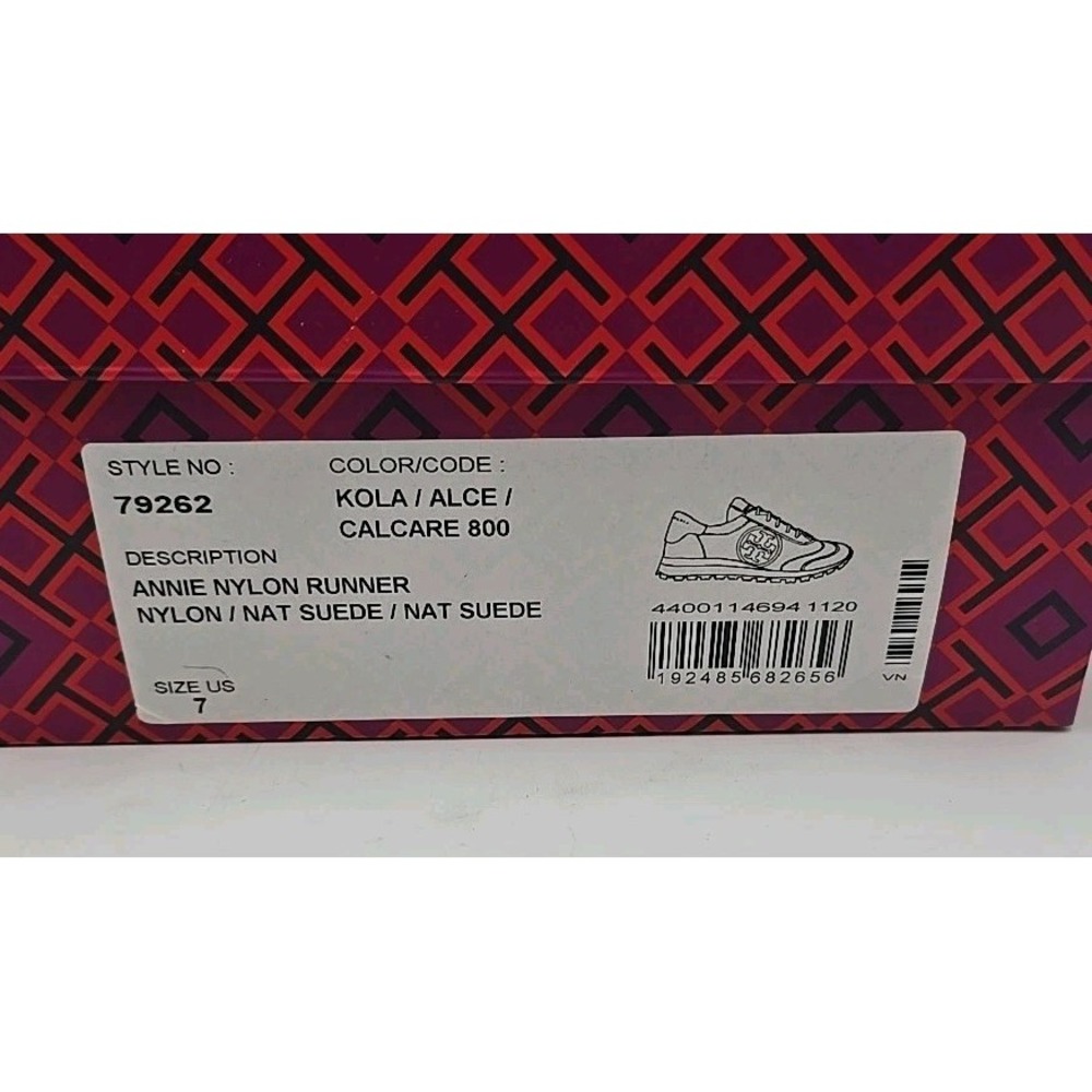 Tory Burch Annie Nylon Runner Women's Designer Sneakers Shoes 7 Kola Suede - Picture 9 of 9
